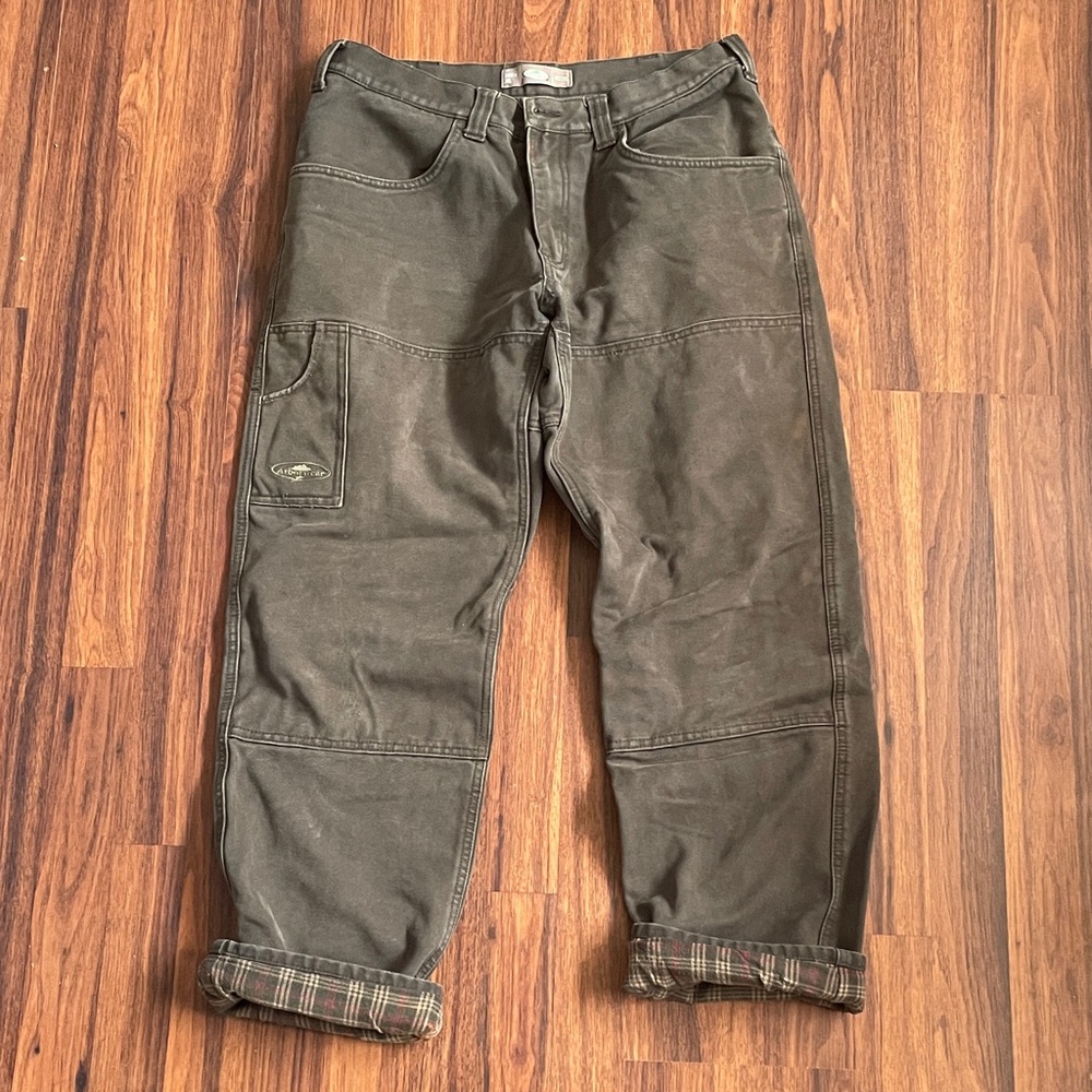 Arborwear Flannel-Lined Moss Green Work Pants